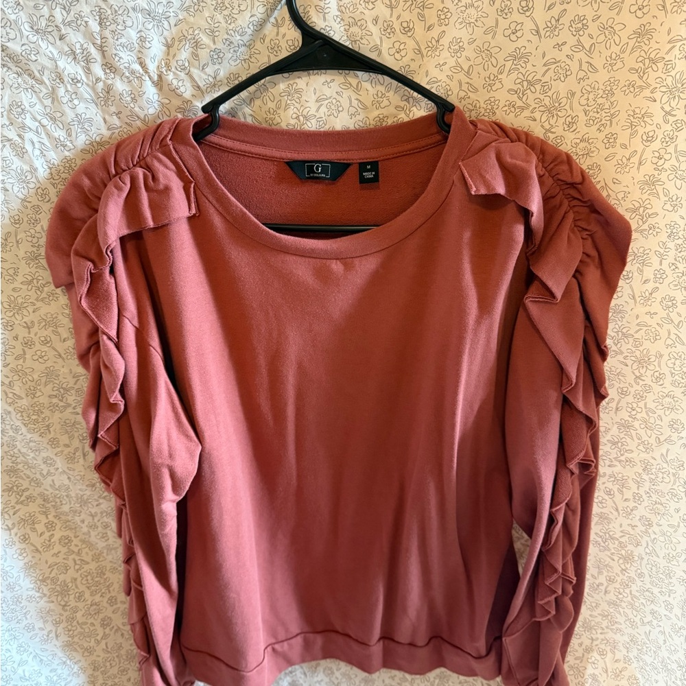 G by Giuliana Ruffled Sleeve Blouse - Terracotta